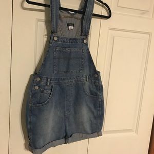 Denim short overalls